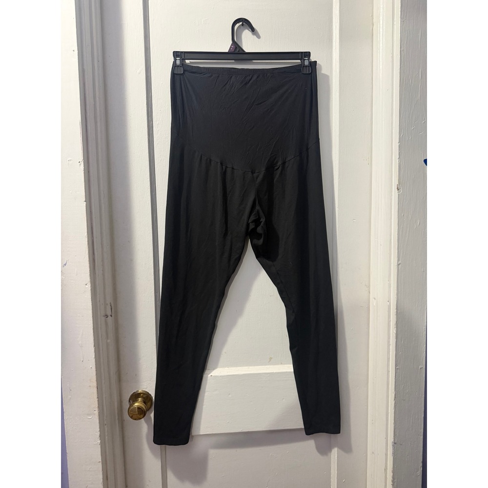 Felina Black Maternity Leggings XL Over the Belly High Waisted Stretch Pants